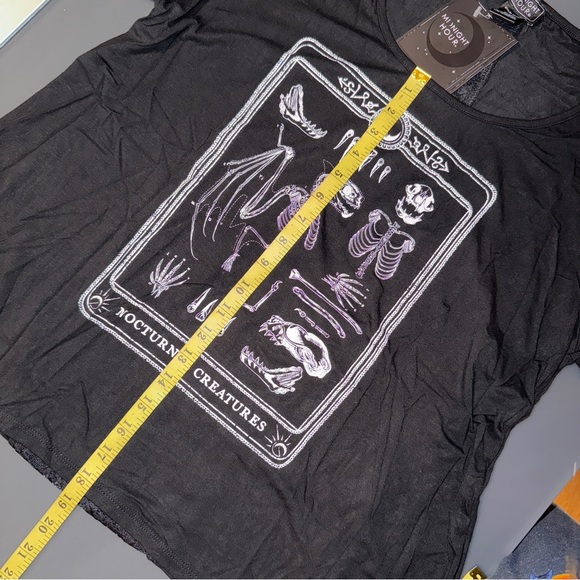 MIDNIGHT HOUR Nocturnal Creature Cold Shoulder Top in Black - Picture 14 of 14